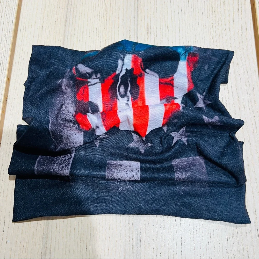 American Flag Skull Balaclava Mask Gaiter Neck Biker Bandana sport Face Cover